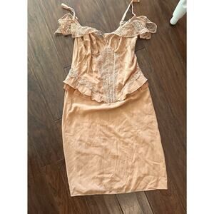 La Perla Gown Dress Lingerie Small NWOT Vintage Corset Off Shoulder Boho
